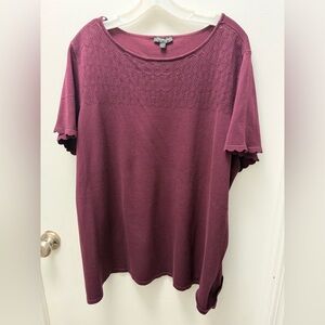 Lane Bryant Rich Purple Textured Sweater Blouse